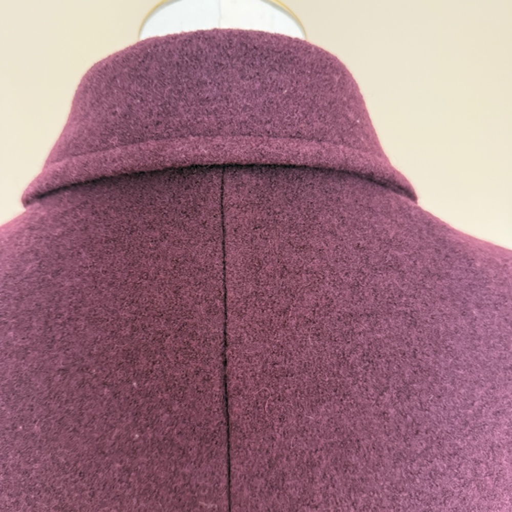 Lands End Women's Boiled Wool Blend Coat in Aged Wine Size 14 - Picture 6 of 13